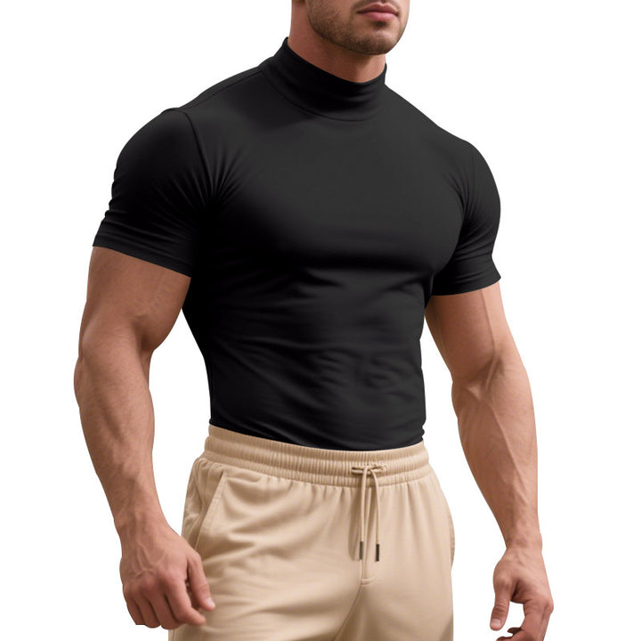Herrer Sportiv Korte Ærme Turtleneck Overdel i fugtregulerende materiale Stilla