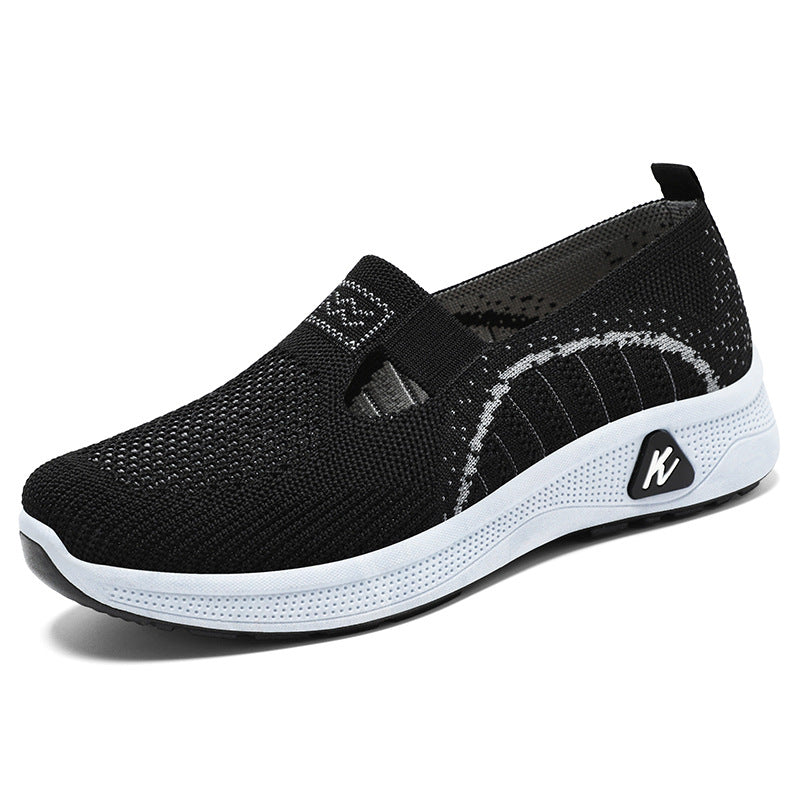 Dame Airy Slip-On Fitness Sneakers med åndbart strikovermateriale Stilla