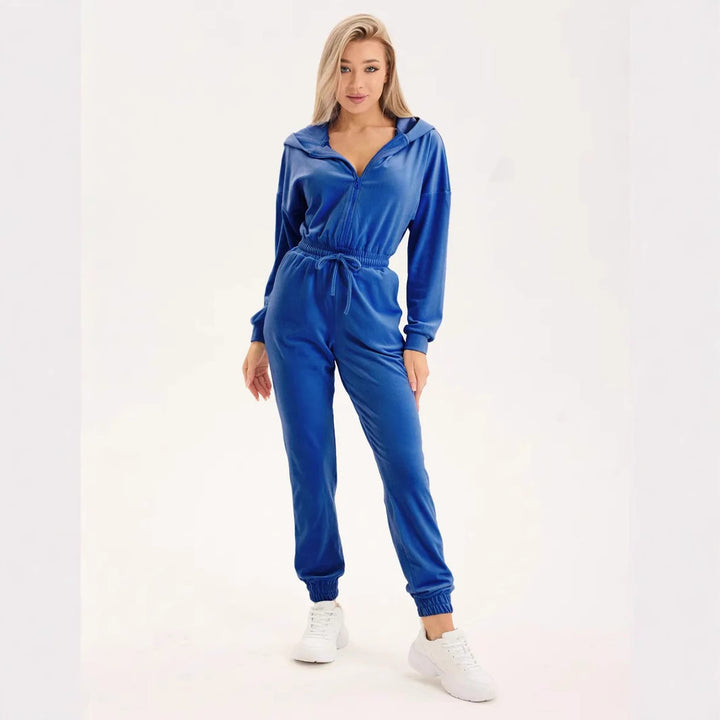 Kvindernes fløjlsagtige hættetrøje jumpsuit Skovae