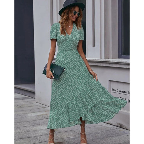 Dame Elegant Floral Wrap Maxikjole Stilla