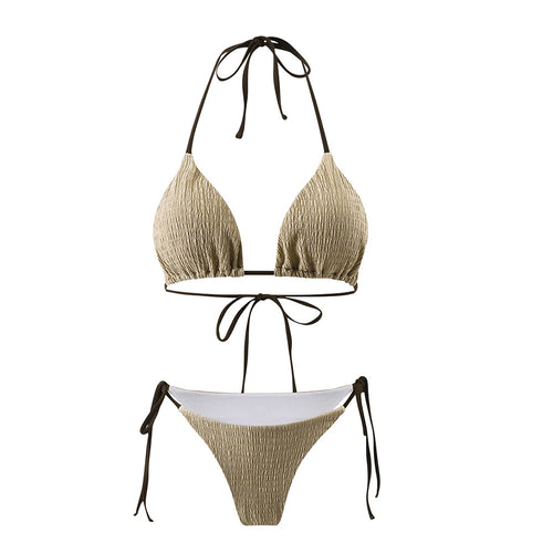 Dame Triangel-Bikini med flæse-design og justerbare stropper Stilla