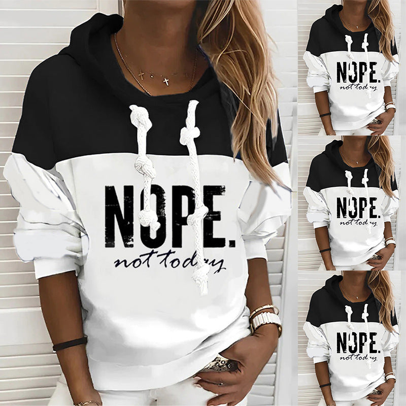 Kvinders afslappede hoodie med fashionable bogstaver Stilla