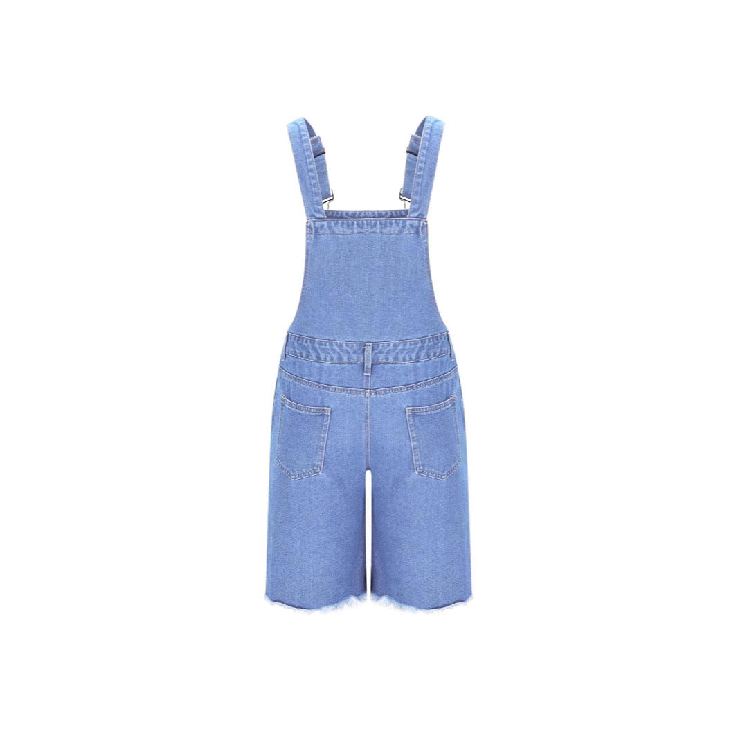 Herrer denim-covery shorts i afslappet design med påsyede lommer Skovae