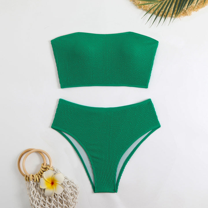 Dame Bandeau-bikini-sæt lavet af struktureret materiale Skovae