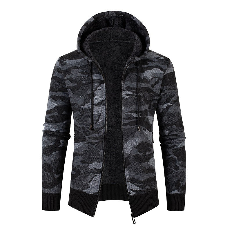 Herrer fleeceforet camouflage zip-up hoodie Stilla