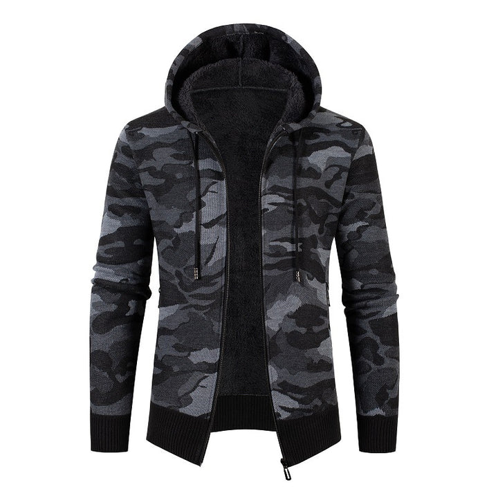 Herrer fleeceforet camouflage zip-up hoodie Stilla