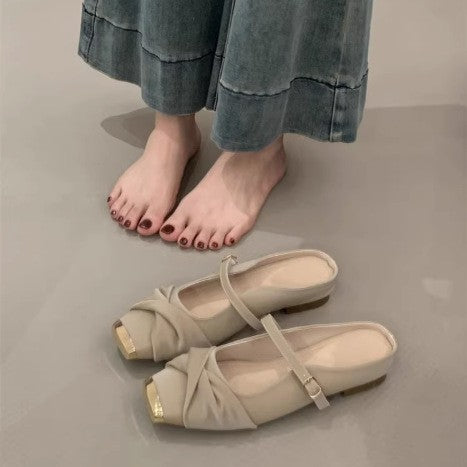 Damer Elegante Åben-Spids Balletsko med Sløjfe-Detalje Stilla
