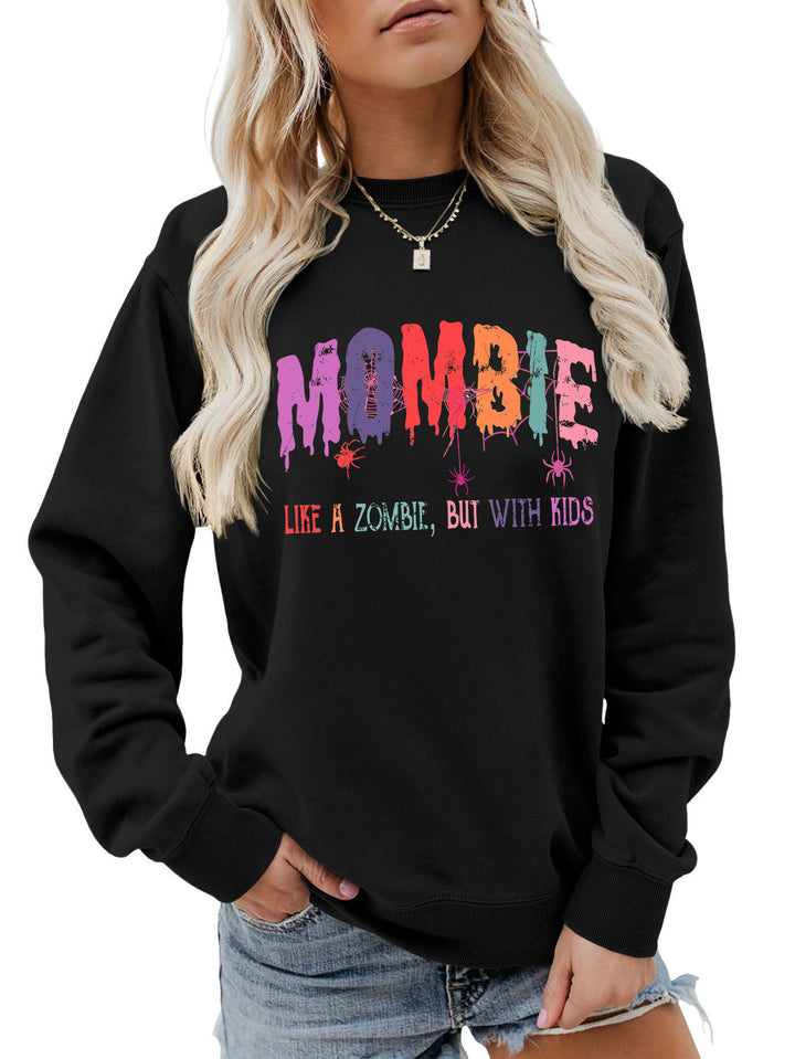 Dame sweatshirt med kreativt zombie-motiv Stilla