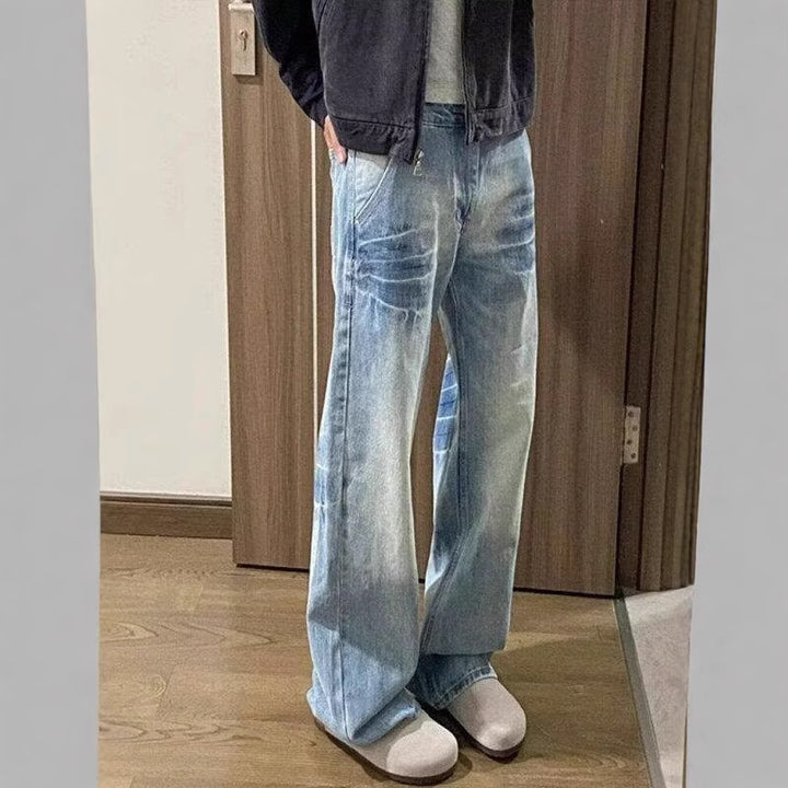 Herrer løstsiddende jeans med distressed detaljer Stilla