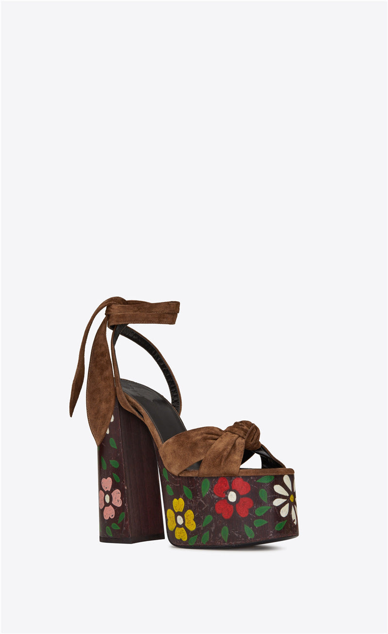 Dame Høj Plateau Slingback Sandaler med Sløjfedetalje Stilla