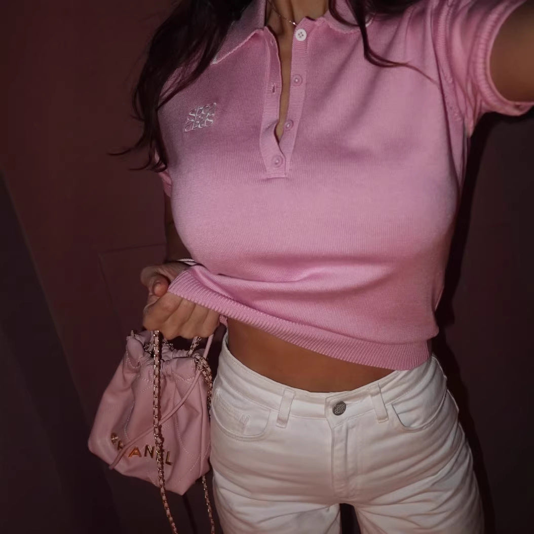 Kvinders polo shirt med elegant krave og fin strikkonstruktion Stilla