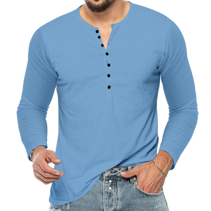 Herrer Langærmet Henley T-shirt med struktureret overflade Stilla