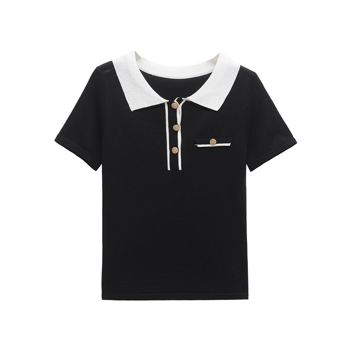 Dame Classic Polo Shirt med kontrastkrave og lomme-detajle Stilla