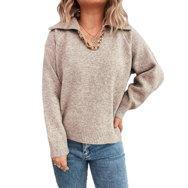 Kvindernes stilfulde sweater med dekorativ krave og blødt tekstureret stof Stilla