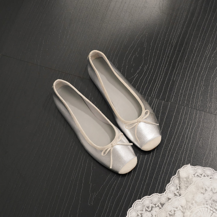 Dame klassisk Ballerina Flats med bånddetalje Stilla