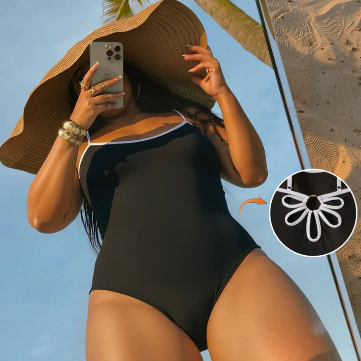 Dame one-piece badedragt med dekorativt rygdesign Skovae
