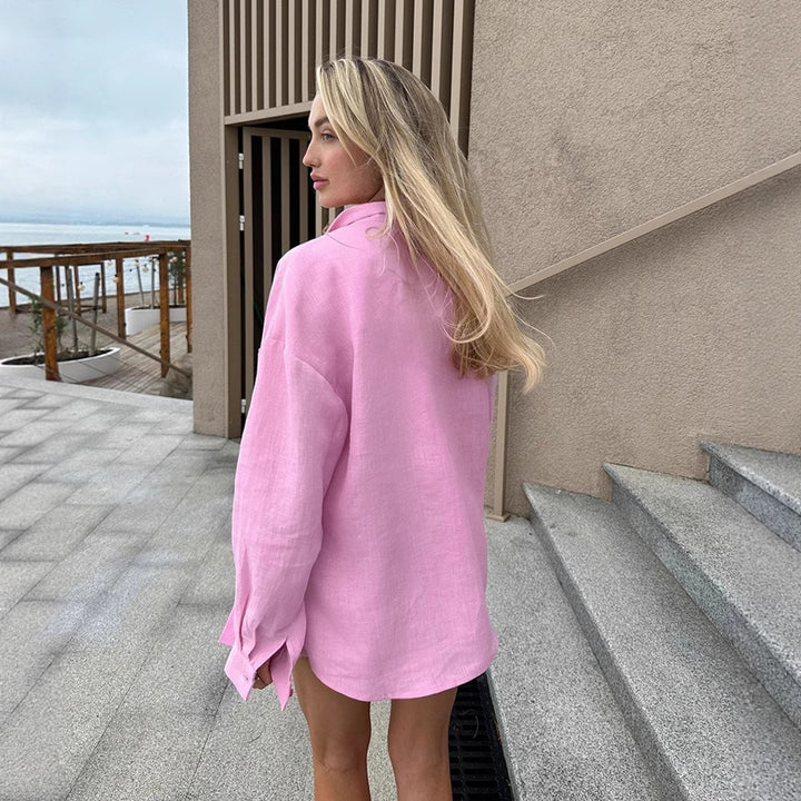 Dame Løs Langærmet Bluse i Oversized-Cut Stilla