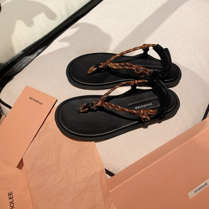 Dame Let Casual Flip Flops med Flettede Remme Stilla