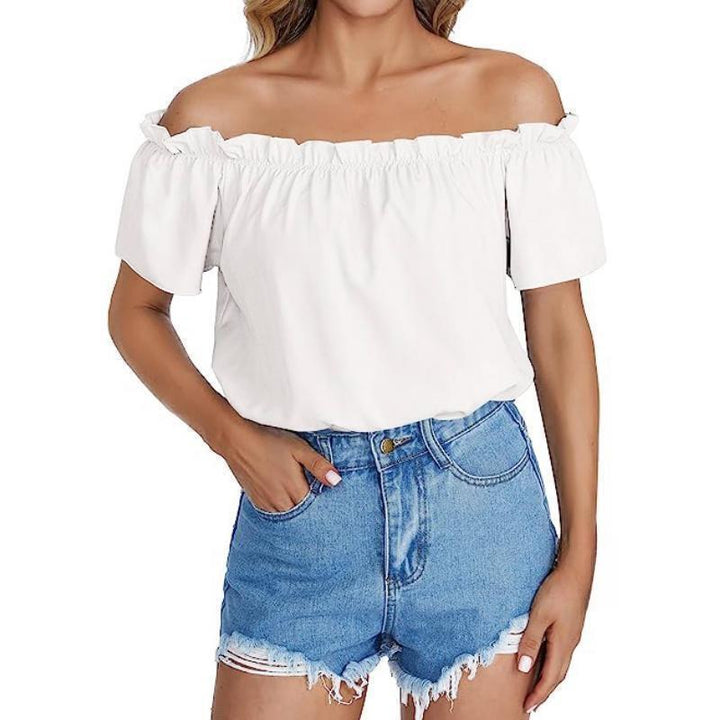 Dame Off-Shoulder Overdel med elastisk kant Stilla