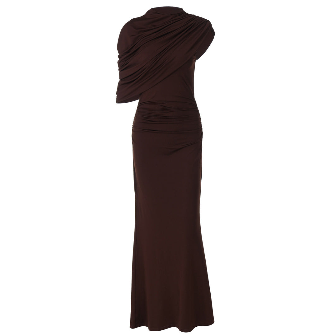 Dame Elegant Maxi-kjole med draperet overdel Skovae