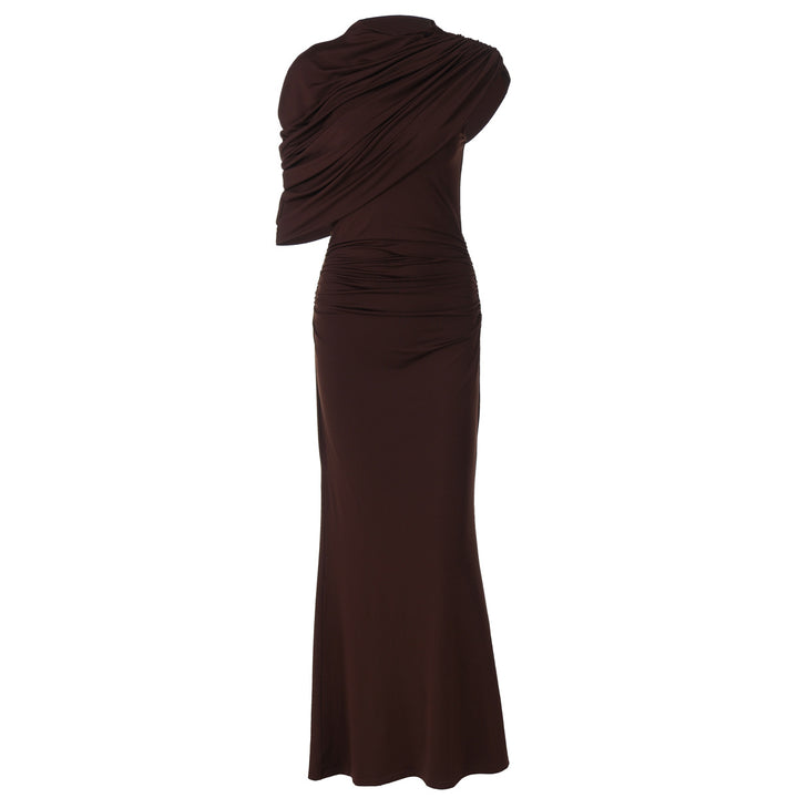 Dame Elegant Maxi-kjole med draperet overdel Skovae