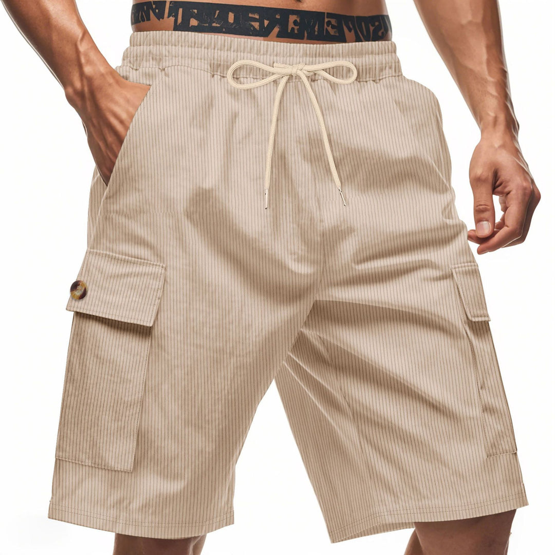 Herrer cargo shorts med klassiske striber og praktiske sidelommer Stilla