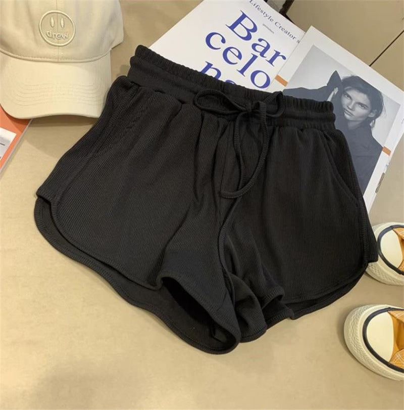 Femme Rib-Højtaljede-Sportshorts Stilla