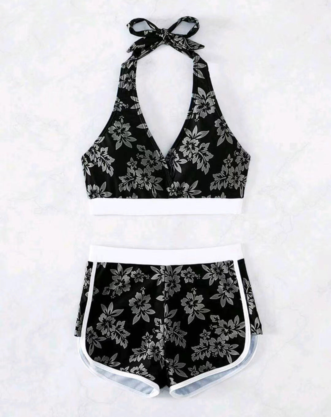 Dame Sporty Tankini med blomsterdesign og høj bærekomfort Stilla