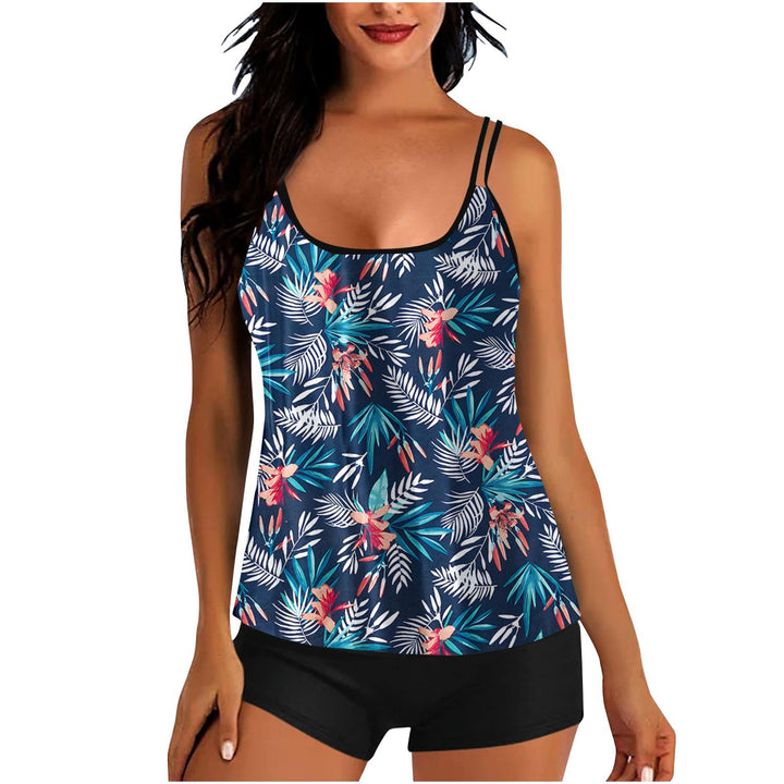 Dame Sporttop med blomstermotiv og integrerede shorts Stilla