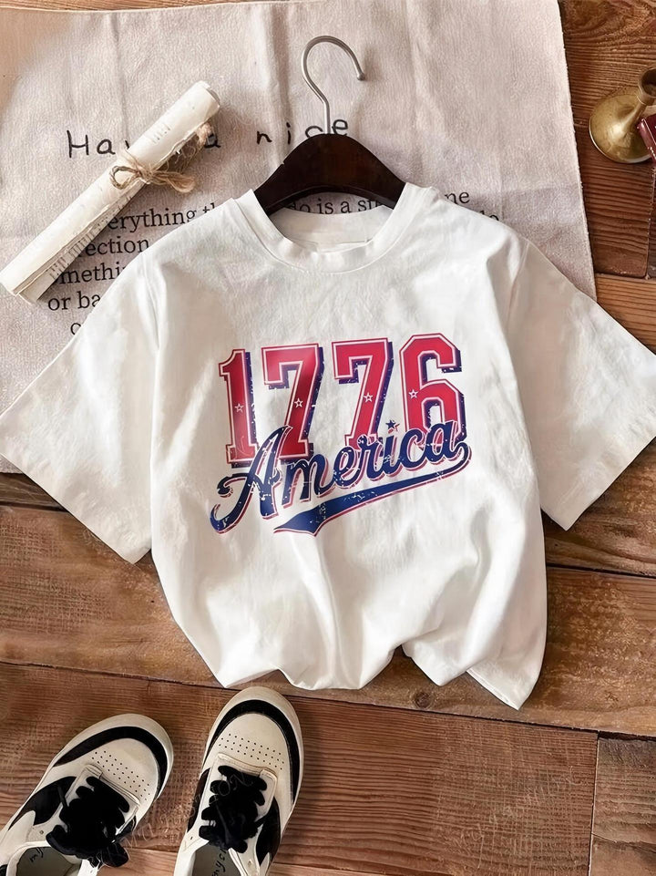 Dame casual T-shirt med iøjnefaldende vintage-print Skovae