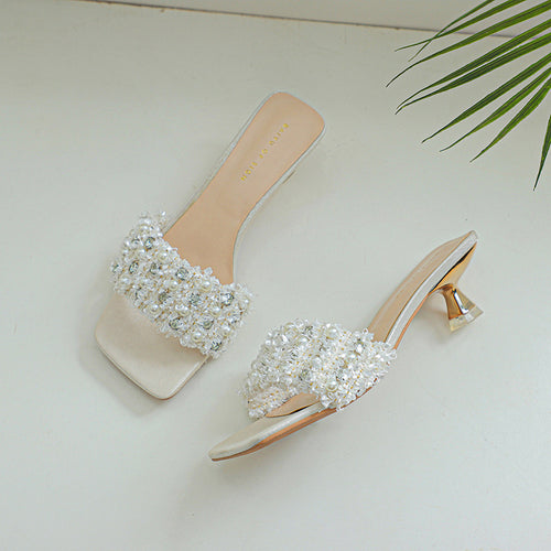 Femme Elegant Dekoreret Slide Sandaler Stilla