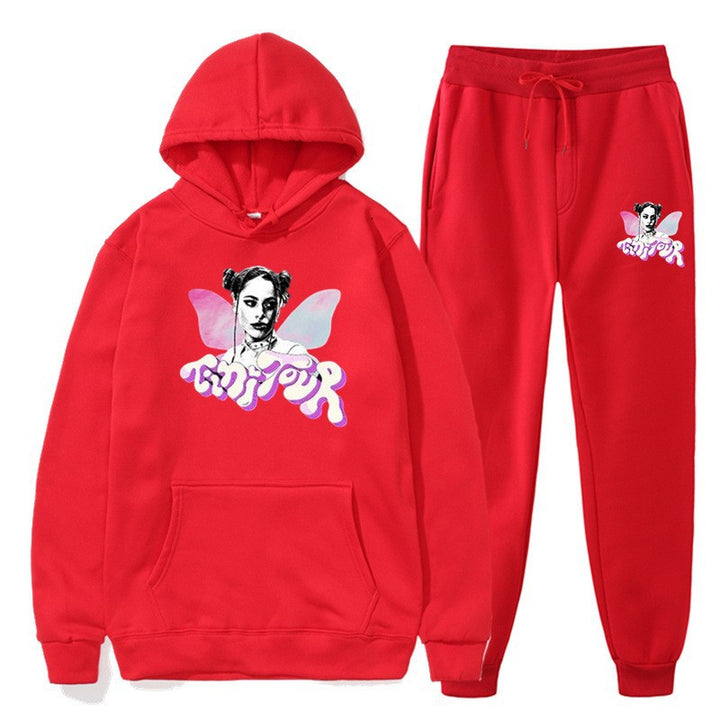Women's sweatshirt og joggebukser sæt med kreativ grafisk design Skovae