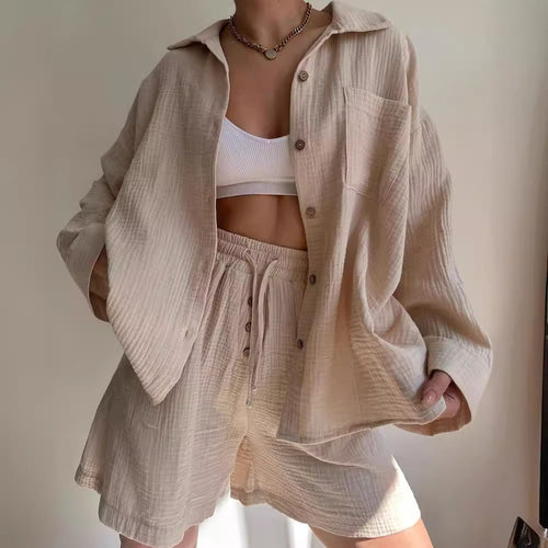 Dame leger oversized skjorte kjole sæt Stilla