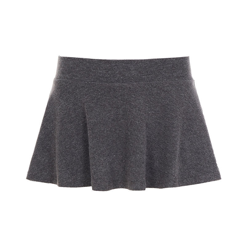 Dame Plisseret Mini Skirt i blød bomuldsblanding med elastisk talje Skovae