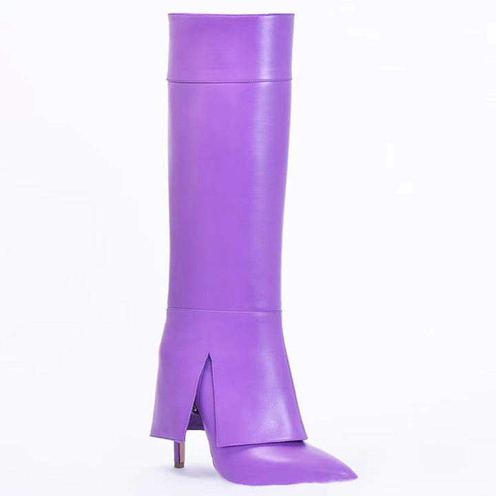 Femme Over-knæet Glinsende Stiletto Støvler Stilla 1749742256