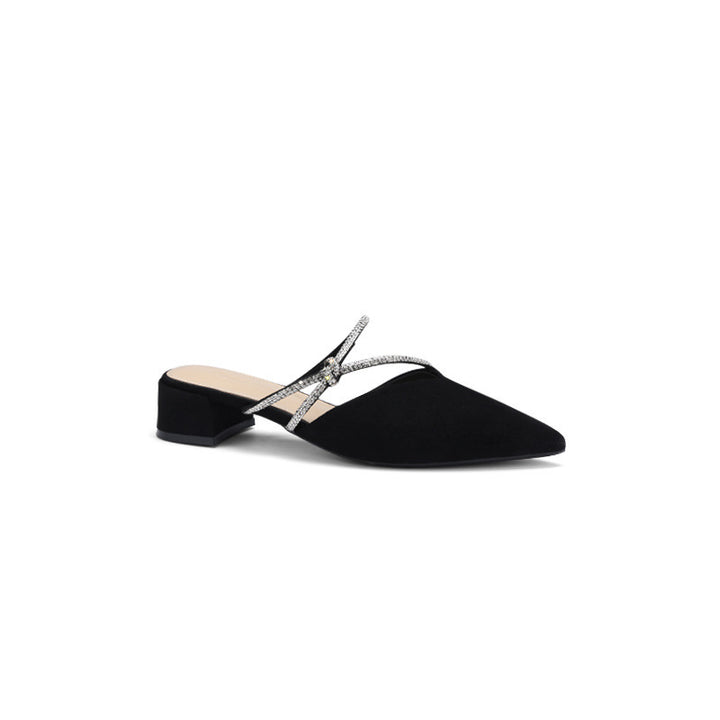 Dame elegant spidse Slingback Mules med rhinestonesrem Stilla