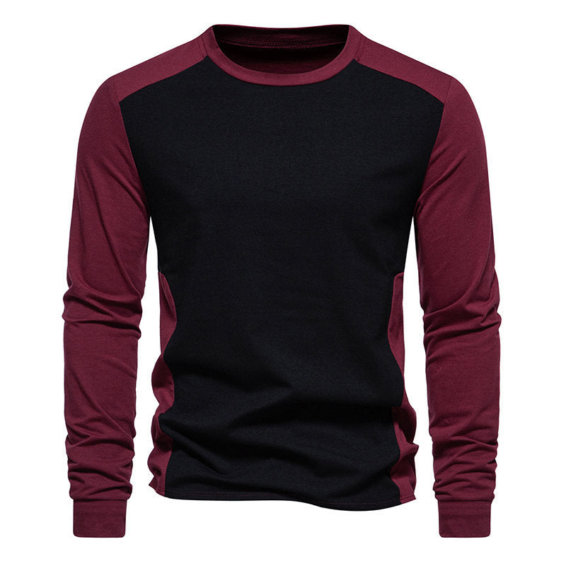 Herre Fritid Farveblok Langærmet T-Shirt Stilla