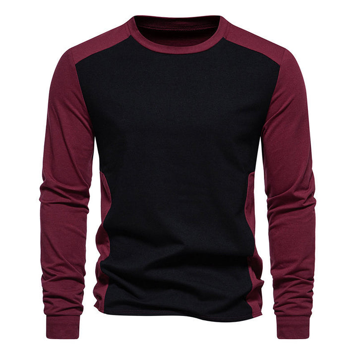 Herre Fritid Farveblok Langærmet T-Shirt Stilla
