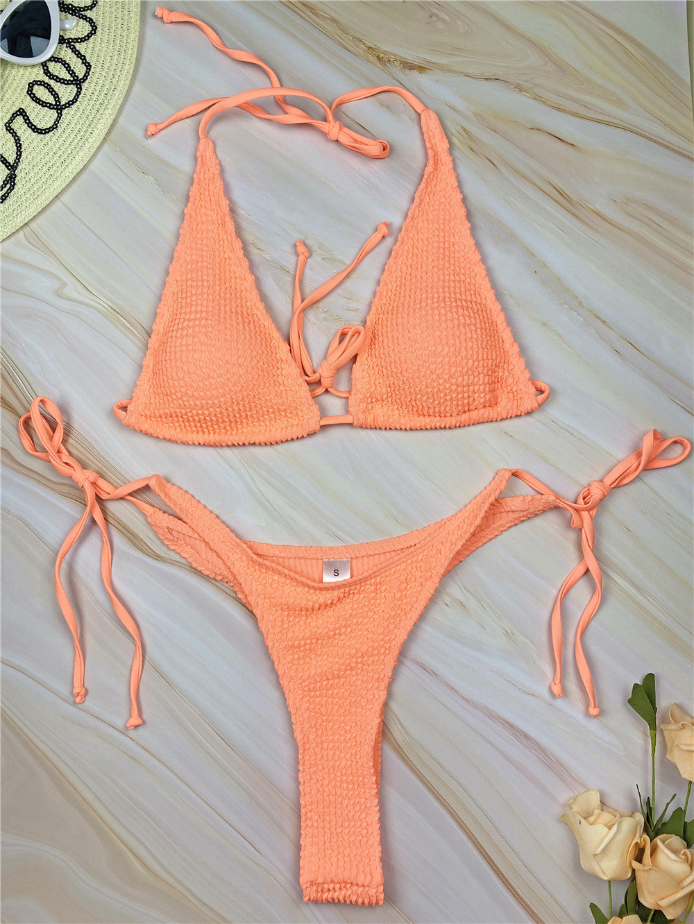 Dame Knoten Trekant Bikini Sæt Stilla