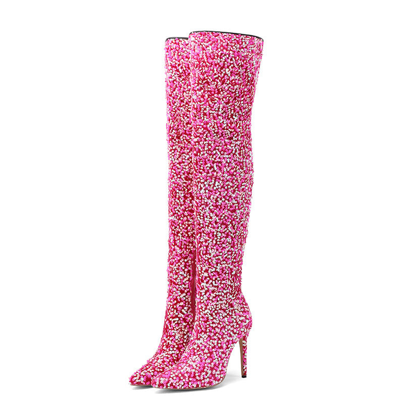 Femme Over-the-Knee Glitter Stiletto Støvler Stilla