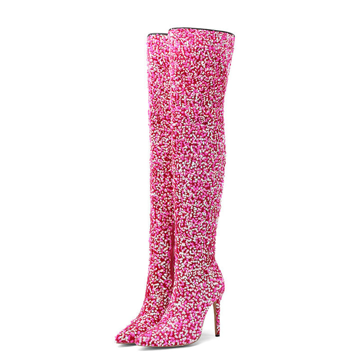 Femme Over-the-Knee Glitter Stiletto Støvler Stilla