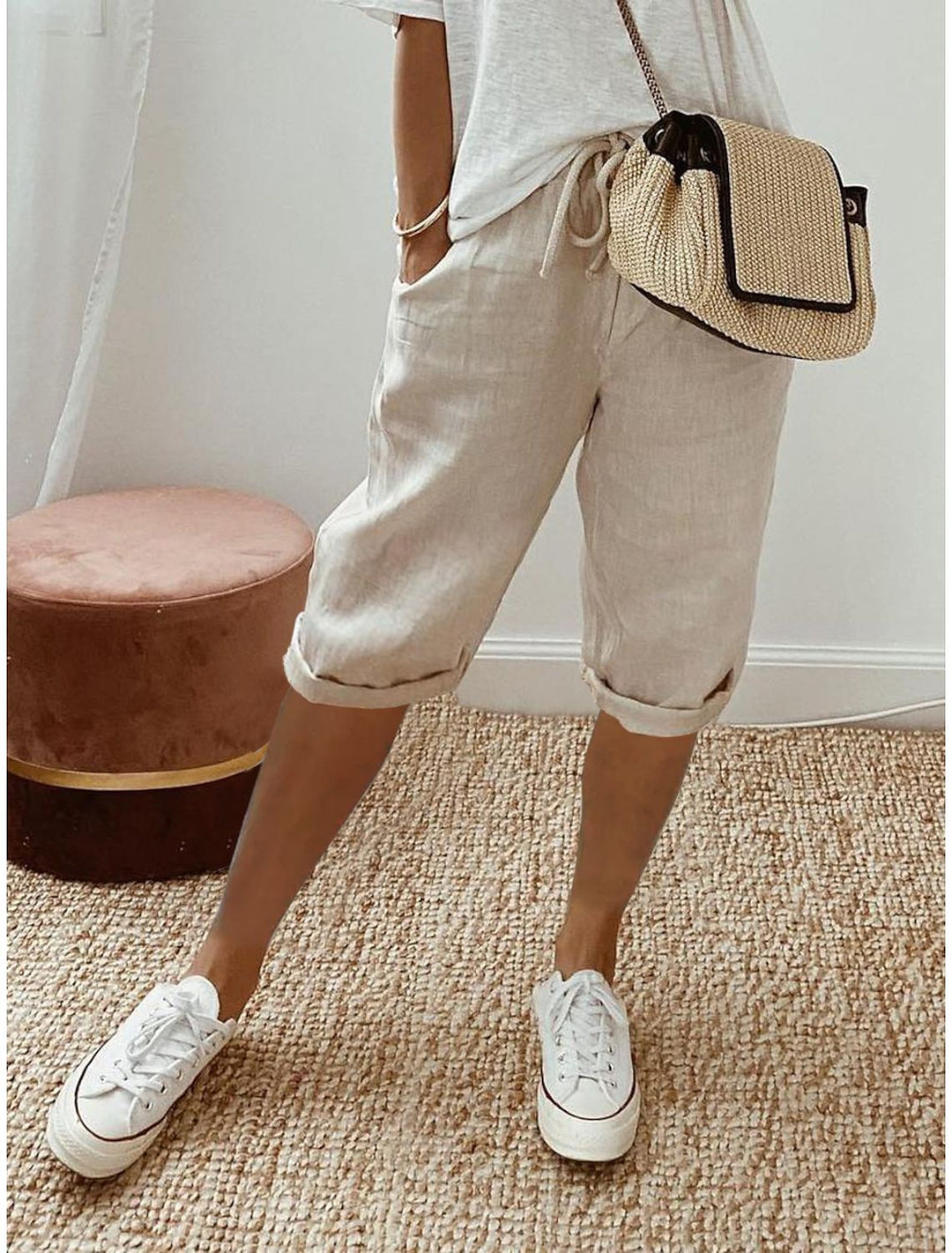 Damer Luftige Linned Shorts Stilla