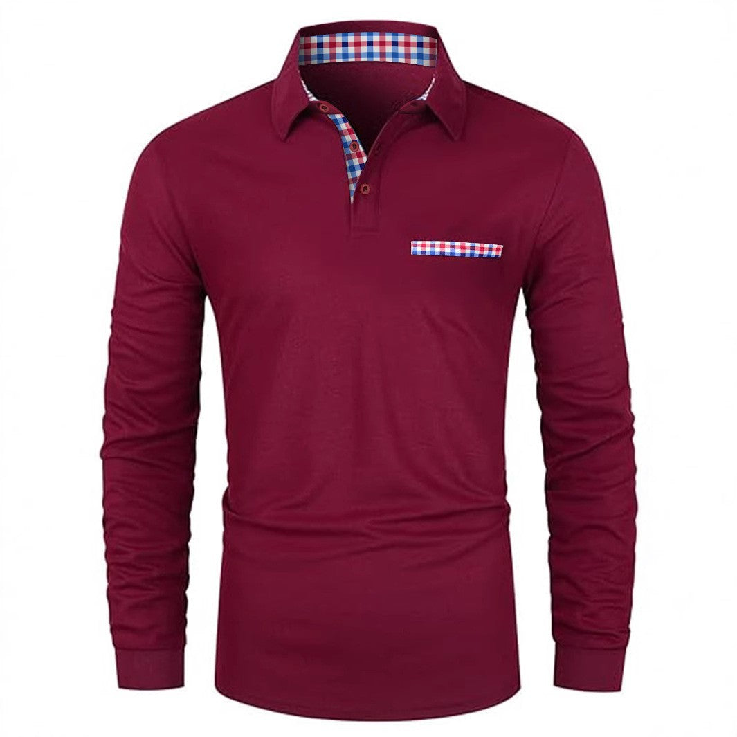 Herrer Langærmet Poloshirt med modigt ternet mønster Stilla