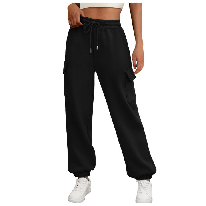 Dame Fleece Cargo Joggingbukser med justerbar talje Stilla
