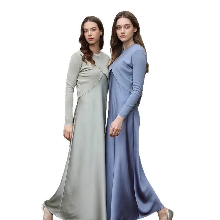 Dame maxikjole med asymmetrisk snit og elegant draperingsdesign Stilla