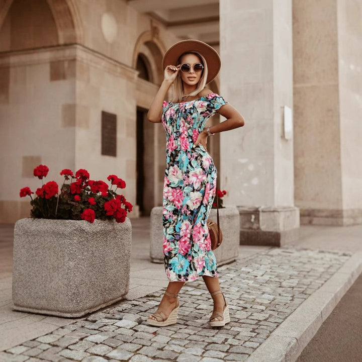 Dame Floral Maxikjole med justerbare stropper Stilla