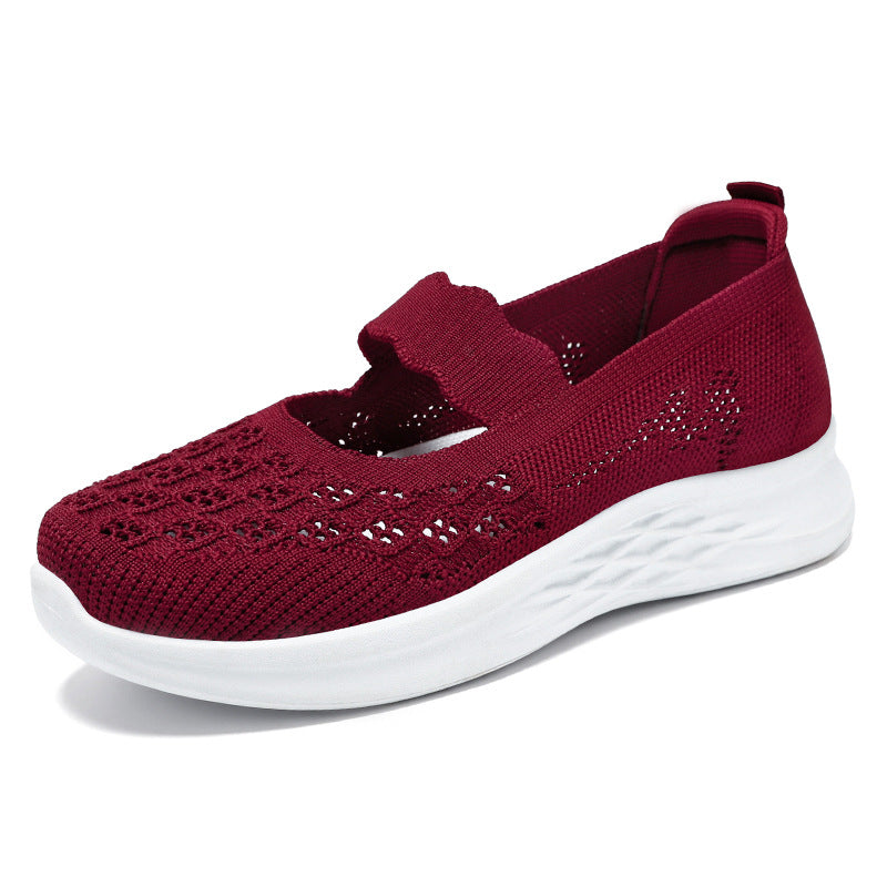 Femme Åndbare Slip-On Mary Jane Sneakers med Komfort Stretch-Overdel Stilla