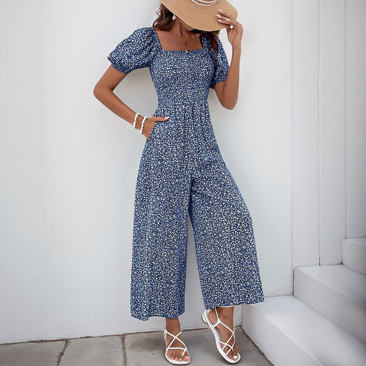 Dame Elegant Blomstret Print Jumpsuit Stilla