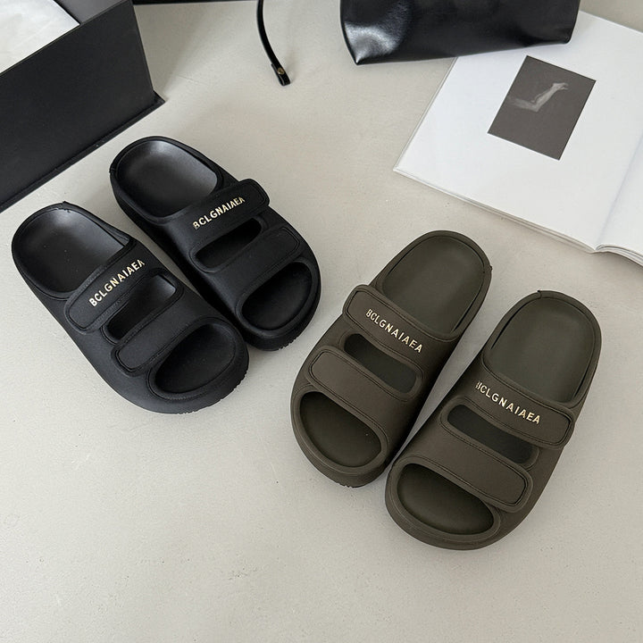 Femme Bequeme Slide Sandaler med justerbare remme Stilla