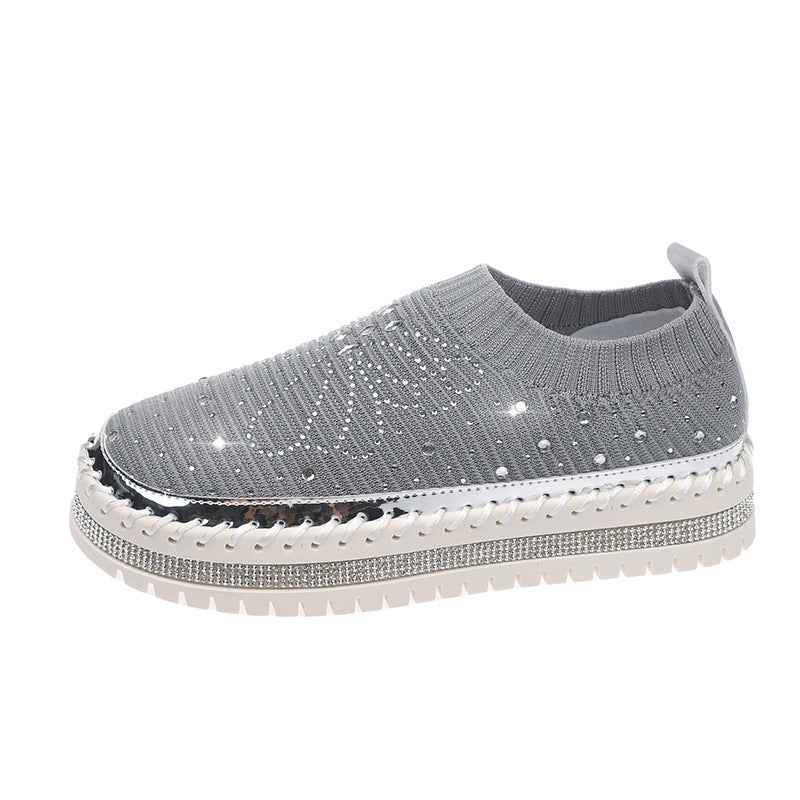 Damer Glitrende Slip-Ons med behageligt og elastisk strikoverdel Stilla